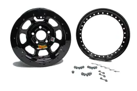 53-104740b Aero Race Wheels 15x10 4in 4.75 Black Beadlock