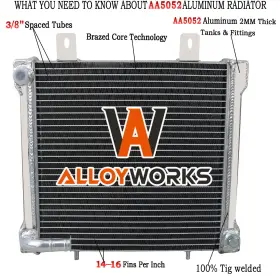 Alloyworks 1240045 Radiator For Polaris Atv Sportsman 400 500 Atp Magnum Big Boss 1240533