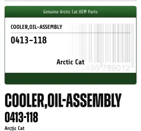 Arctic Cat 0413-118 New Oem Cooler Oil Assy 2006 Atv 400 Manual 4x4