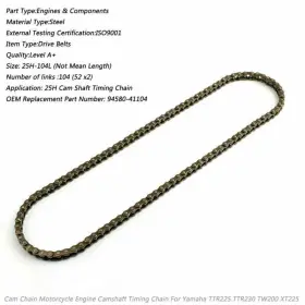 Artudatech M563-a025-gold Cam Timing Chain 25h-104l For Yamaha Ttr225 Ttr230 Tw200 Xt225 94580-41104