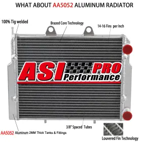 Asi Performance 1240319 Aluminum Radiator Fit 2007-2017 2010 2011 Polaris Rzr 570 800 800s Efi