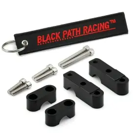 Black Path 19370 1 Inch Up 1.25 Back For 7/8 Bars Handlebar Spacer Kit Fits Yamaha Raptor R Series