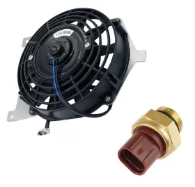 Caltric Sr135 Thermo Switch And Radiator Cooling Fan For Yamaha Grizzly 660 Yfm660fgh Atv