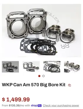 Wkp-1251669bbk Can-am 16 Outlander 570 Big Bore Kit