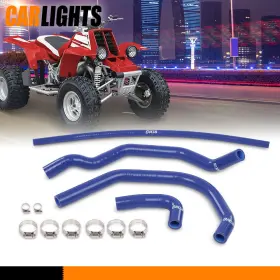 Carlights C-03shm6438abl Silicone Radiator Hoses Kit Fit For 1987-2006 Yamaha Yfz350 Banshee Blue New