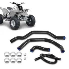 Cnnell Cnnell251519-4 Silicone Radiator Hoses Kit Fit For 1987-2006 Yamaha Yfz350 Banshee Black