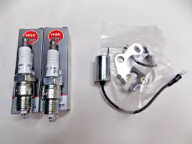 Cushman 501613 Truckster Tune Up Kit For Omc 22 Hp Engines Points Condenser And 2 Plugs