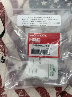 Honda 06100-nlz-660 Oem Carb Setting Kit 16020-nlz-651 New Sealed
