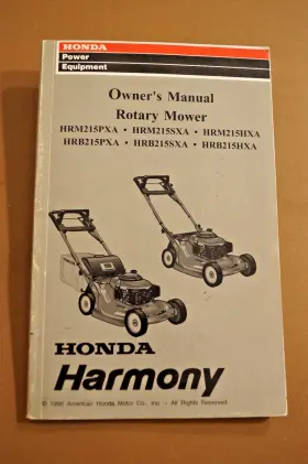 Honda 31ve2610 S25t2 New Hrm215pxa Hrb215pxa Rotary Mower Owners Manual Ae
