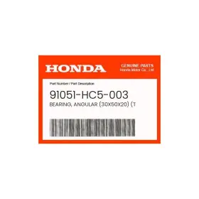 Honda 91051-hc5-003 Genuine Bearing Angular 30x50x20 T -