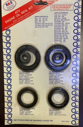 K&s 50-5001 K&s Engine Oil Seal Kit Polaris Big Boss Scrambler Sport Xplorer Xpress