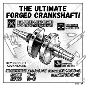 Kalama 13031-0030 Fit Kawasaki Teryx 750 2012 Brute Force Kvf750 Crankshaft Crank 2005-2011 Ep1