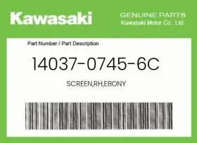 Kawasaki 14037-0745-6c Genuine Screen Rh Ebony -