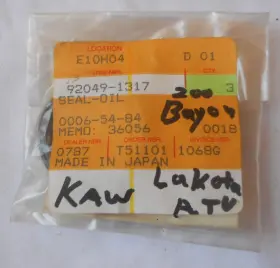 92049-1317 Kawasaki Bayou 200 And Lakota Atv Oil Seal Nos Brand New