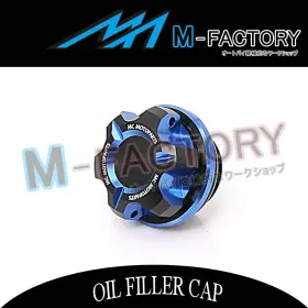 Rmdocho03mcbutrx450rus028 M-factory Blue Billet Racing T-axis Oil Filler Cap For Honda Trx450rx Trx450r 2018-2019