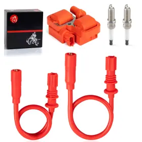 Moto1988 4010425 Ignition Coil With Spark Plug Wires For Polaris Scrambler 1000 2014 2015 16-2024