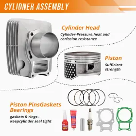 Oumurs A037hd07716zb 74mm Bore Cylinder Piston Top End Jug Kit For Honda Trx 250ex 250x Recon 250 Atv