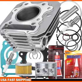 Oumurs Da037hd17606zb Cylinder Gasket Piston Top End Rebuild Kit For Honda Big Red 250 Atc250 1985-87