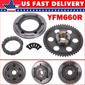 Mppaooo68ya13821z Oumurs Heavy Duty Starter Clutch And Gear Idler For Yamaha Yfm660r Raptor 660r 04 05