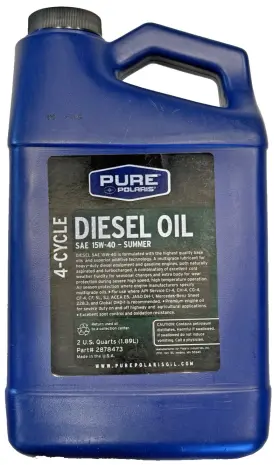 2878473 Polaris New Oem Enginered 15w-40 Diesel Summer Oil 2-quart Bottle