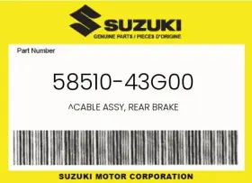 Suzuki 58510-43g00 Genuine Cable Assy Rear Brake -