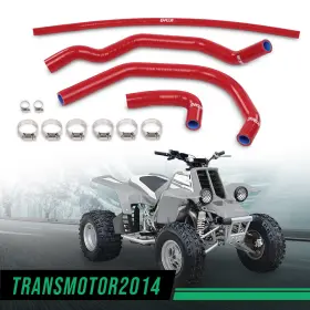 Transmotor2014 Tra765901 Silicone Radiator Hoses Kit Fit For 1987-2006 Yamaha Yfz350 Banshee Red