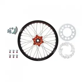 Tusk 1931330139 Impact Complete Rear Wheel Package 18 X 2.15 Silver Rim/silver Spoke/orange
