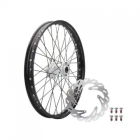 Tusk 1933590023 Impact Complete Front Wheel Package 21 X 1.60 Black Rim/black Spoke/white