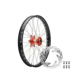 Tusk 1933590025 Impact Complete Front Wheel Package 21 X 1.60 Black Rim/silver Spoke/orange