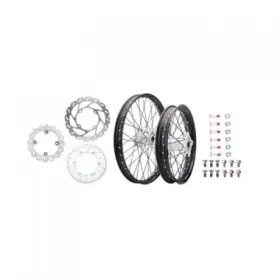 Tusk 1934950177 Impact Complete Front/rear Wheel Package 1.60 X 21 / 2.15 18 Black