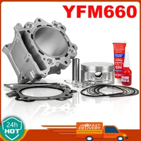 Ao37ya098o6zb Twom For 2002-2008 Yamaha Grizzly 660 Top End Cylinder Piston Gaskets Rebuild Kit Atv