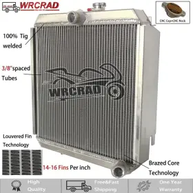 Wrcrad 3 4cyl 2a L4 2.3l 2-rows Aluminum Radiator Fit Land Rover Series Diesel/petrol
