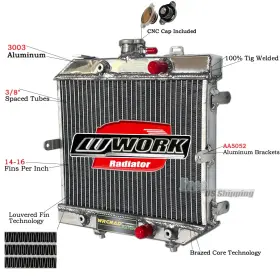 Wrcrad Lxdt057 Radiator Fits 2001-2004 Honda Trx500 Trxfa Rubicon Oe# 19010hn2505 19010hn2003