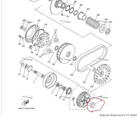 Yamaha 90387-2611y-00 1998-2001 Grizzly 660 Clutch Collar