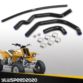 Ylwspeed20 V-03shm6438abk Silicone Radiator Hoses Kit Fit For 1987-2006 Yamaha Yfz350 Banshee Black