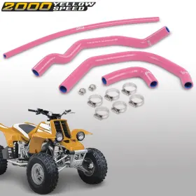 Ylwspeed2000 Ylw413274 Silicone Radiator Hoses Kit Fit For 1987-2006 Yamaha Yfz350 Banshee Pink
