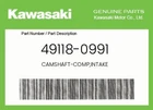 Kawasaki Genuine Camshaft-comp,intake 49118-0991 New. Price: $199.18.