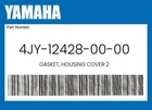 Yamaha Genuine Gasket, Housing Cover 4JY-12428-00-00 New. Price: $20.46.