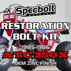 Honda 350X 1985-1986 Restoration Bolt Kit Engine, Body, Frame, Forks Fasteners New. Price: $200.00.
