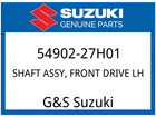 Suzuki Oem Part 54902-27H01 Shaft Assy, Front Drive Lh New. Price: $382.09.