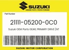 Suzuki Genuine Gear, Primary Drive (NT:17) 21111-05200-0C0 New. Price: $5.91.