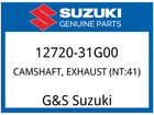 Suzuki Oem Part 12720-31G00 Camshaft, Exhaust (NT:41) New. Price: $580.18.