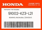 Honda Genuine Bearing, Radialball (25X52X13. 91002-KZ3-L21 New. Price: $15.84.